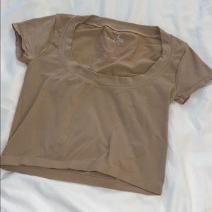 Free People Intimates Tan Cropped Tee